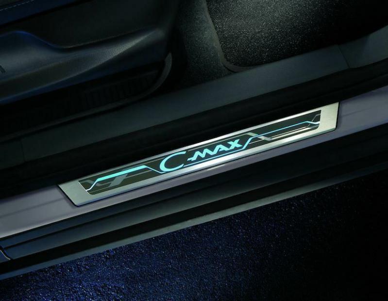 Interior Protection & Storage | Scuff Plates Front, With Blue Illuminated C-Max Logo Interior Accessories Interior Protection & Storage