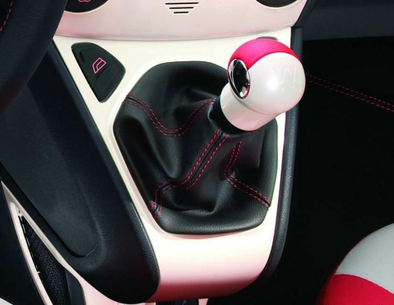 Interior Styling | Ka Gear Lever Knob Pearl White With Red Leather Insert 09/200805/2016 Interior Accessories Interior Styling